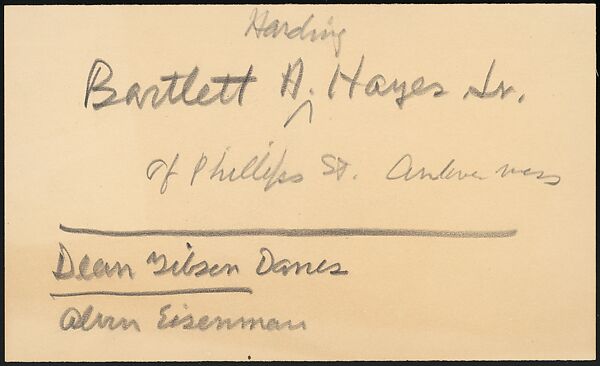 [73 Manuscripts, Typescripts, Carbons From the 1960s-70s: Van Vechten Portrait Session, Lyric Documentary Project, Yale Lecture Notes, Sale of Agee Manuscripts, MFA and Yale Exhibitions, Caroline Freud, and Personal Writing], Walker Evans (American, St. Louis, Missouri 1903–1975 New Haven, Connecticut), Pencil/ink on paper