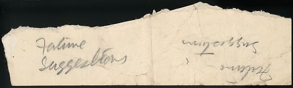 [73 Manuscripts, Typescripts, Carbons From the 1960s-70s: Van Vechten Portrait Session, Lyric Documentary Project, Yale Lecture Notes, Sale of Agee Manuscripts, MFA and Yale Exhibitions, Caroline Freud, and Personal Writing], Walker Evans (American, St. Louis, Missouri 1903–1975 New Haven, Connecticut), Pencil/ink on paper