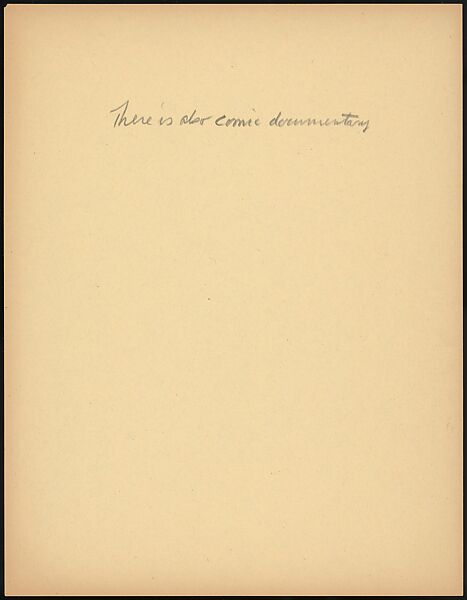 [73 Manuscripts, Typescripts, Carbons From the 1960s-70s: Van Vechten Portrait Session, Lyric Documentary Project, Yale Lecture Notes, Sale of Agee Manuscripts, MFA and Yale Exhibitions, Caroline Freud, and Personal Writing], Walker Evans (American, St. Louis, Missouri 1903–1975 New Haven, Connecticut), Pencil/ink on paper