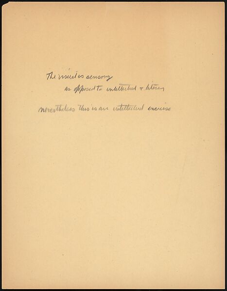[73 Manuscripts, Typescripts, Carbons From the 1960s-70s: Van Vechten Portrait Session, Lyric Documentary Project, Yale Lecture Notes, Sale of Agee Manuscripts, MFA and Yale Exhibitions, Caroline Freud, and Personal Writing], Walker Evans (American, St. Louis, Missouri 1903–1975 New Haven, Connecticut), Pencil/ink on paper