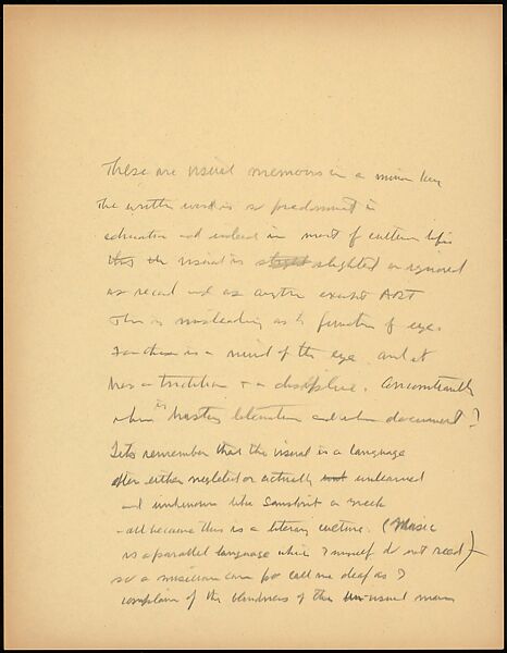 [73 Manuscripts, Typescripts, Carbons From the 1960s-70s: Van Vechten Portrait Session, Lyric Documentary Project, Yale Lecture Notes, Sale of Agee Manuscripts, MFA and Yale Exhibitions, Caroline Freud, and Personal Writing], Walker Evans (American, St. Louis, Missouri 1903–1975 New Haven, Connecticut), Pencil/ink on paper