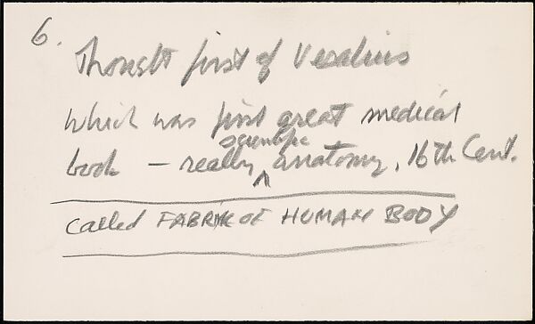 [73 Manuscripts, Typescripts, Carbons From the 1960s-70s: Van Vechten Portrait Session, Lyric Documentary Project, Yale Lecture Notes, Sale of Agee Manuscripts, MFA and Yale Exhibitions, Caroline Freud, and Personal Writing], Walker Evans (American, St. Louis, Missouri 1903–1975 New Haven, Connecticut), Pencil/ink on paper