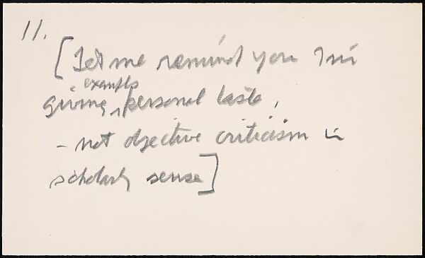 [73 Manuscripts, Typescripts, Carbons From the 1960s-70s: Van Vechten Portrait Session, Lyric Documentary Project, Yale Lecture Notes, Sale of Agee Manuscripts, MFA and Yale Exhibitions, Caroline Freud, and Personal Writing], Walker Evans (American, St. Louis, Missouri 1903–1975 New Haven, Connecticut), Pencil/ink on paper