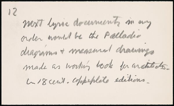 [73 Manuscripts, Typescripts, Carbons From the 1960s-70s: Van Vechten Portrait Session, Lyric Documentary Project, Yale Lecture Notes, Sale of Agee Manuscripts, MFA and Yale Exhibitions, Caroline Freud, and Personal Writing], Walker Evans (American, St. Louis, Missouri 1903–1975 New Haven, Connecticut), Pencil/ink on paper
