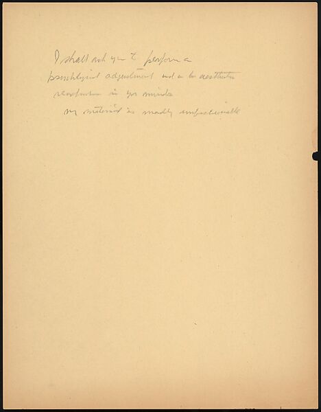 [73 Manuscripts, Typescripts, Carbons From the 1960s-70s: Van Vechten Portrait Session, Lyric Documentary Project, Yale Lecture Notes, Sale of Agee Manuscripts, MFA and Yale Exhibitions, Caroline Freud, and Personal Writing], Walker Evans (American, St. Louis, Missouri 1903–1975 New Haven, Connecticut), Pencil/ink on paper