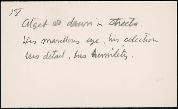 [73 Manuscripts, Typescripts, Carbons From the 1960s-70s: Van Vechten Portrait Session, Lyric Documentary Project, Yale Lecture Notes, Sale of Agee Manuscripts, MFA and Yale Exhibitions, Caroline Freud, and Personal Writing], Walker Evans (American, St. Louis, Missouri 1903–1975 New Haven, Connecticut), Pencil/ink on paper
