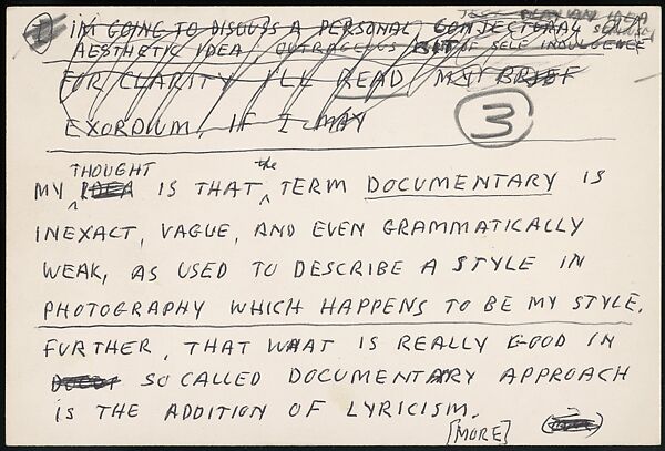 [73 Manuscripts, Typescripts, Carbons From the 1960s-70s: Van Vechten Portrait Session, Lyric Documentary Project, Yale Lecture Notes, Sale of Agee Manuscripts, MFA and Yale Exhibitions, Caroline Freud, and Personal Writing], Walker Evans (American, St. Louis, Missouri 1903–1975 New Haven, Connecticut), Pencil/ink on paper