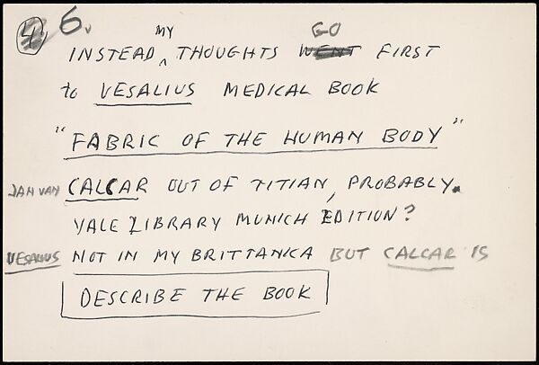 [73 Manuscripts, Typescripts, Carbons From the 1960s-70s: Van Vechten Portrait Session, Lyric Documentary Project, Yale Lecture Notes, Sale of Agee Manuscripts, MFA and Yale Exhibitions, Caroline Freud, and Personal Writing], Walker Evans (American, St. Louis, Missouri 1903–1975 New Haven, Connecticut), Pencil/ink on paper