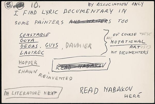 [73 Manuscripts, Typescripts, Carbons From the 1960s-70s: Van Vechten Portrait Session, Lyric Documentary Project, Yale Lecture Notes, Sale of Agee Manuscripts, MFA and Yale Exhibitions, Caroline Freud, and Personal Writing], Walker Evans (American, St. Louis, Missouri 1903–1975 New Haven, Connecticut), Pencil/ink on paper