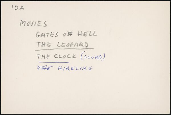 [73 Manuscripts, Typescripts, Carbons From the 1960s-70s: Van Vechten Portrait Session, Lyric Documentary Project, Yale Lecture Notes, Sale of Agee Manuscripts, MFA and Yale Exhibitions, Caroline Freud, and Personal Writing], Walker Evans (American, St. Louis, Missouri 1903–1975 New Haven, Connecticut), Pencil/ink on paper