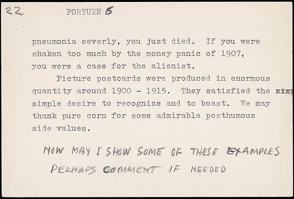 [73 Manuscripts, Typescripts, Carbons From the 1960s-70s: Van Vechten Portrait Session, Lyric Documentary Project, Yale Lecture Notes, Sale of Agee Manuscripts, MFA and Yale Exhibitions, Caroline Freud, and Personal Writing], Walker Evans (American, St. Louis, Missouri 1903–1975 New Haven, Connecticut), Pencil/ink on paper