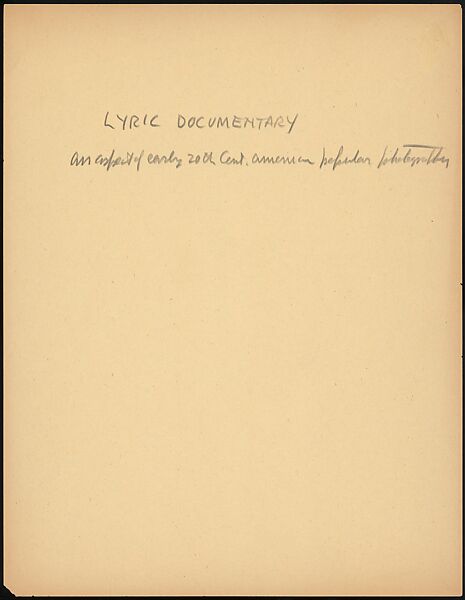 [73 Manuscripts, Typescripts, Carbons From the 1960s-70s: Van Vechten Portrait Session, Lyric Documentary Project, Yale Lecture Notes, Sale of Agee Manuscripts, MFA and Yale Exhibitions, Caroline Freud, and Personal Writing], Walker Evans (American, St. Louis, Missouri 1903–1975 New Haven, Connecticut), Pencil/ink on paper