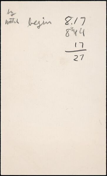[73 Manuscripts, Typescripts, Carbons From the 1960s-70s: Van Vechten Portrait Session, Lyric Documentary Project, Yale Lecture Notes, Sale of Agee Manuscripts, MFA and Yale Exhibitions, Caroline Freud, and Personal Writing], Walker Evans (American, St. Louis, Missouri 1903–1975 New Haven, Connecticut), Pencil/ink on paper