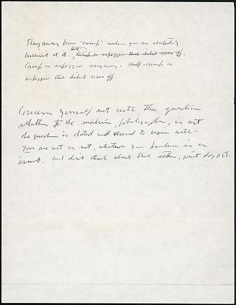 [73 Manuscripts, Typescripts, Carbons From the 1960s-70s: Van Vechten Portrait Session, Lyric Documentary Project, Yale Lecture Notes, Sale of Agee Manuscripts, MFA and Yale Exhibitions, Caroline Freud, and Personal Writing], Walker Evans (American, St. Louis, Missouri 1903–1975 New Haven, Connecticut), Pencil/ink on paper