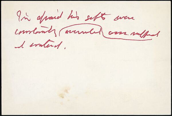 [73 Manuscripts, Typescripts, Carbons From the 1960s-70s: Van Vechten Portrait Session, Lyric Documentary Project, Yale Lecture Notes, Sale of Agee Manuscripts, MFA and Yale Exhibitions, Caroline Freud, and Personal Writing], Walker Evans (American, St. Louis, Missouri 1903–1975 New Haven, Connecticut), Pencil/ink on paper