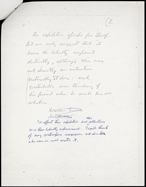 [73 Manuscripts, Typescripts, Carbons From the 1960s-70s: Van Vechten Portrait Session, Lyric Documentary Project, Yale Lecture Notes, Sale of Agee Manuscripts, MFA and Yale Exhibitions, Caroline Freud, and Personal Writing], Walker Evans (American, St. Louis, Missouri 1903–1975 New Haven, Connecticut), Pencil/ink on paper
