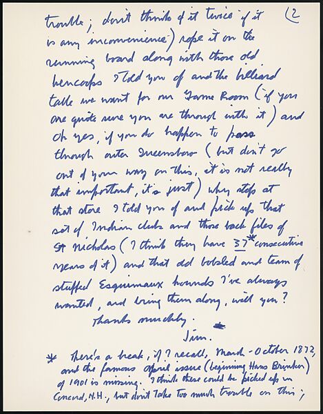 [73 Manuscripts, Typescripts, Carbons From the 1960s-70s: Van Vechten Portrait Session, Lyric Documentary Project, Yale Lecture Notes, Sale of Agee Manuscripts, MFA and Yale Exhibitions, Caroline Freud, and Personal Writing], Walker Evans (American, St. Louis, Missouri 1903–1975 New Haven, Connecticut), Pencil/ink on paper