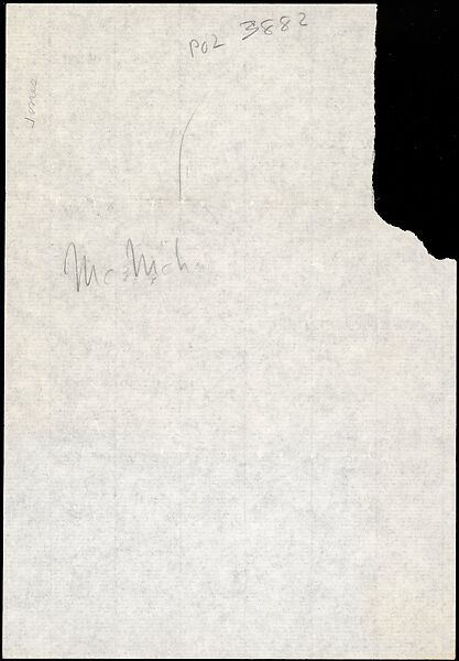 [73 Manuscripts, Typescripts, Carbons From the 1960s-70s: Van Vechten Portrait Session, Lyric Documentary Project, Yale Lecture Notes, Sale of Agee Manuscripts, MFA and Yale Exhibitions, Caroline Freud, and Personal Writing], Walker Evans (American, St. Louis, Missouri 1903–1975 New Haven, Connecticut), Pencil/ink on paper