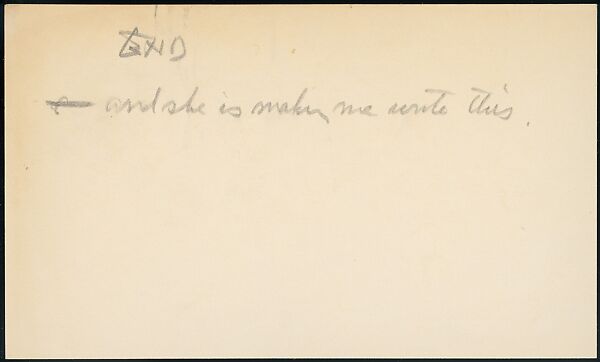 [73 Manuscripts, Typescripts, Carbons From the 1960s-70s: Van Vechten Portrait Session, Lyric Documentary Project, Yale Lecture Notes, Sale of Agee Manuscripts, MFA and Yale Exhibitions, Caroline Freud, and Personal Writing], Walker Evans (American, St. Louis, Missouri 1903–1975 New Haven, Connecticut), Pencil/ink on paper