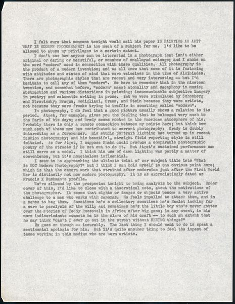 [73 Manuscripts, Typescripts, Carbons From the 1960s-70s: Van Vechten Portrait Session, Lyric Documentary Project, Yale Lecture Notes, Sale of Agee Manuscripts, MFA and Yale Exhibitions, Caroline Freud, and Personal Writing], Walker Evans (American, St. Louis, Missouri 1903–1975 New Haven, Connecticut), Pencil/ink on paper
