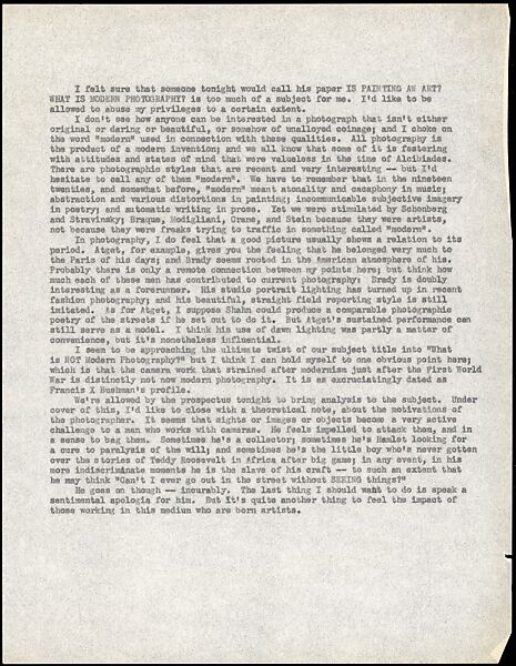 [73 Manuscripts, Typescripts, Carbons From the 1960s-70s: Van Vechten Portrait Session, Lyric Documentary Project, Yale Lecture Notes, Sale of Agee Manuscripts, MFA and Yale Exhibitions, Caroline Freud, and Personal Writing], Walker Evans (American, St. Louis, Missouri 1903–1975 New Haven, Connecticut), Pencil/ink on paper