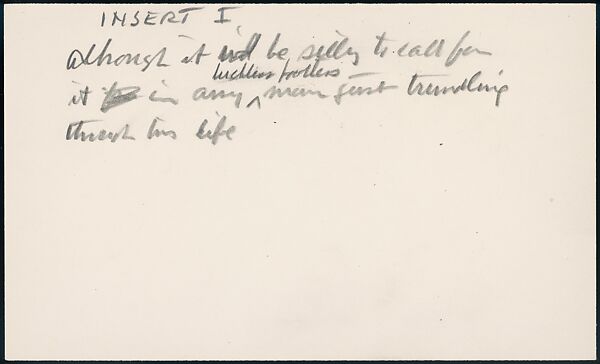 [73 Manuscripts, Typescripts, Carbons From the 1960s-70s: Van Vechten Portrait Session, Lyric Documentary Project, Yale Lecture Notes, Sale of Agee Manuscripts, MFA and Yale Exhibitions, Caroline Freud, and Personal Writing], Walker Evans (American, St. Louis, Missouri 1903–1975 New Haven, Connecticut), Pencil/ink on paper