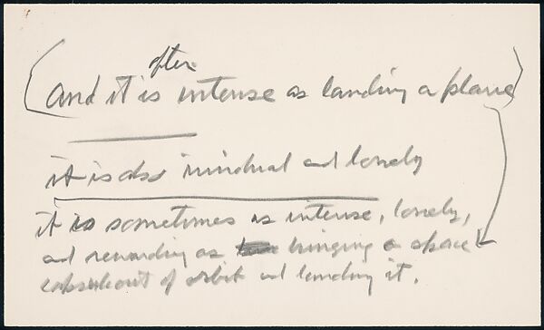 [73 Manuscripts, Typescripts, Carbons From the 1960s-70s: Van Vechten Portrait Session, Lyric Documentary Project, Yale Lecture Notes, Sale of Agee Manuscripts, MFA and Yale Exhibitions, Caroline Freud, and Personal Writing], Walker Evans (American, St. Louis, Missouri 1903–1975 New Haven, Connecticut), Pencil/ink on paper