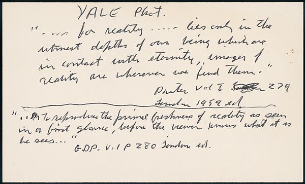 [73 Manuscripts, Typescripts, Carbons From the 1960s-70s: Van Vechten Portrait Session, Lyric Documentary Project, Yale Lecture Notes, Sale of Agee Manuscripts, MFA and Yale Exhibitions, Caroline Freud, and Personal Writing], Walker Evans (American, St. Louis, Missouri 1903–1975 New Haven, Connecticut), Pencil/ink on paper