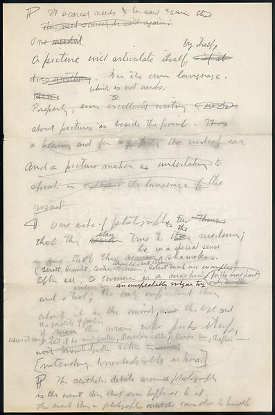 [73 Manuscripts, Typescripts, Carbons From the 1960s-70s: Van Vechten Portrait Session, Lyric Documentary Project, Yale Lecture Notes, Sale of Agee Manuscripts, MFA and Yale Exhibitions, Caroline Freud, and Personal Writing], Walker Evans (American, St. Louis, Missouri 1903–1975 New Haven, Connecticut), Pencil/ink on paper