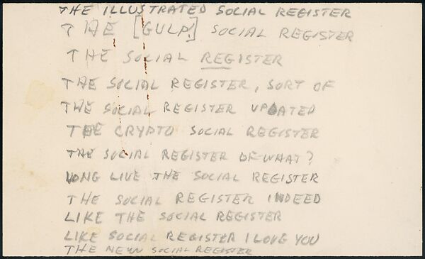 [73 Manuscripts, Typescripts, Carbons From the 1960s-70s: Van Vechten Portrait Session, Lyric Documentary Project, Yale Lecture Notes, Sale of Agee Manuscripts, MFA and Yale Exhibitions, Caroline Freud, and Personal Writing], Walker Evans (American, St. Louis, Missouri 1903–1975 New Haven, Connecticut), Pencil/ink on paper