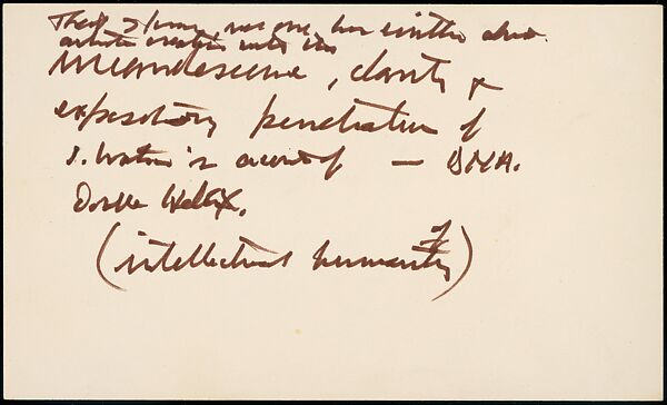 [73 Manuscripts, Typescripts, Carbons From the 1960s-70s: Van Vechten Portrait Session, Lyric Documentary Project, Yale Lecture Notes, Sale of Agee Manuscripts, MFA and Yale Exhibitions, Caroline Freud, and Personal Writing], Walker Evans (American, St. Louis, Missouri 1903–1975 New Haven, Connecticut), Pencil/ink on paper
