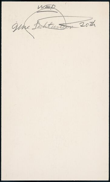 [73 Manuscripts, Typescripts, Carbons From the 1960s-70s: Van Vechten Portrait Session, Lyric Documentary Project, Yale Lecture Notes, Sale of Agee Manuscripts, MFA and Yale Exhibitions, Caroline Freud, and Personal Writing], Walker Evans (American, St. Louis, Missouri 1903–1975 New Haven, Connecticut), Pencil/ink on paper
