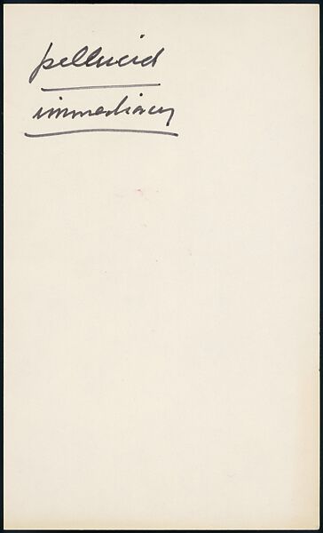 [73 Manuscripts, Typescripts, Carbons From the 1960s-70s: Van Vechten Portrait Session, Lyric Documentary Project, Yale Lecture Notes, Sale of Agee Manuscripts, MFA and Yale Exhibitions, Caroline Freud, and Personal Writing], Walker Evans (American, St. Louis, Missouri 1903–1975 New Haven, Connecticut), Pencil/ink on paper