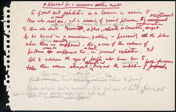 [73 Manuscripts, Typescripts, Carbons From the 1960s-70s: Van Vechten Portrait Session, Lyric Documentary Project, Yale Lecture Notes, Sale of Agee Manuscripts, MFA and Yale Exhibitions, Caroline Freud, and Personal Writing], Walker Evans (American, St. Louis, Missouri 1903–1975 New Haven, Connecticut), Pencil/ink on paper
