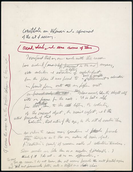 [73 Manuscripts, Typescripts, Carbons From the 1960s-70s: Van Vechten Portrait Session, Lyric Documentary Project, Yale Lecture Notes, Sale of Agee Manuscripts, MFA and Yale Exhibitions, Caroline Freud, and Personal Writing], Walker Evans (American, St. Louis, Missouri 1903–1975 New Haven, Connecticut), Pencil/ink on paper