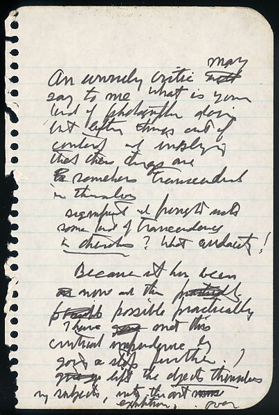 [73 Manuscripts, Typescripts, Carbons From the 1960s-70s: Van Vechten Portrait Session, Lyric Documentary Project, Yale Lecture Notes, Sale of Agee Manuscripts, MFA and Yale Exhibitions, Caroline Freud, and Personal Writing], Walker Evans (American, St. Louis, Missouri 1903–1975 New Haven, Connecticut), Pencil/ink on paper
