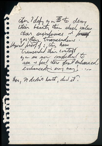 [73 Manuscripts, Typescripts, Carbons From the 1960s-70s: Van Vechten Portrait Session, Lyric Documentary Project, Yale Lecture Notes, Sale of Agee Manuscripts, MFA and Yale Exhibitions, Caroline Freud, and Personal Writing], Walker Evans (American, St. Louis, Missouri 1903–1975 New Haven, Connecticut), Pencil/ink on paper