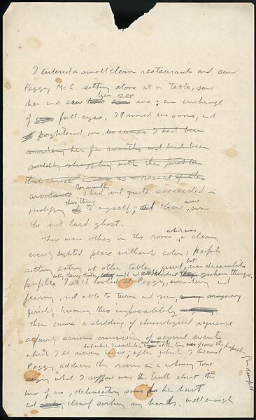 [73 Manuscripts, Typescripts, Carbons From the 1960s-70s: Van Vechten Portrait Session, Lyric Documentary Project, Yale Lecture Notes, Sale of Agee Manuscripts, MFA and Yale Exhibitions, Caroline Freud, and Personal Writing], Walker Evans (American, St. Louis, Missouri 1903–1975 New Haven, Connecticut), Pencil/ink on paper