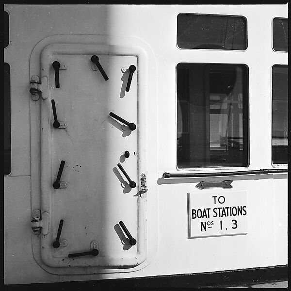 [54 Studies of La Liberte Ocean Liner Architecture Related to Architectural Forum Portfolio "Ship Shapes and Shadows", Published October 1958], Walker Evans (American, St. Louis, Missouri 1903–1975 New Haven, Connecticut), Film negative