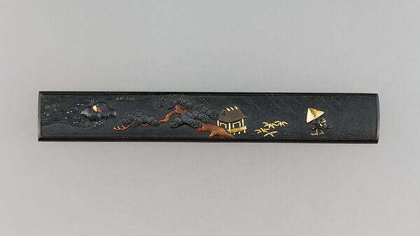 Knife Handle (Kozuka), Copper-gold alloy (shakudō), gold, copper, Japanese 