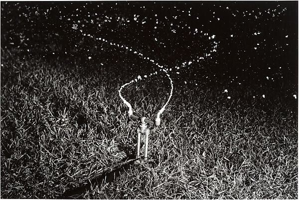 [Rain King Sprinkler Spraying Water at Night], Harold Edgerton (American, 1903–1990) 