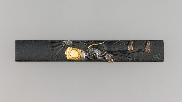 Knife Handle (Kozuka), Copper-gold alloy (shakudō), silver, gold, copper, Japanese 