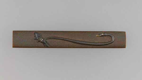 Knife Handle (Kozuka), Copper, copper-gold alloy (shakudō), gold, Japanese 