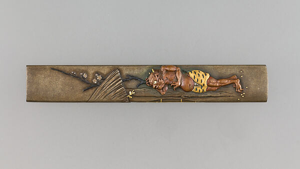 Knife Handle (Kozuka), Copper-silver alloy (shibuichi), gold, silver, copper-gold alloy (shakudō), Japanese 