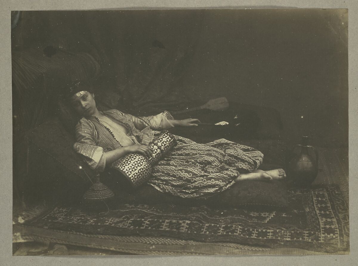 [Reclining Odalisque], Roger Fenton (British, 1819–1869), Salted paper print from glass negative 