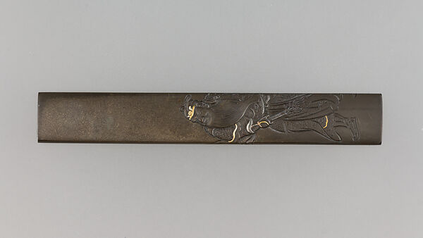 Knife Handle (Kozuka), Copper-silver alloy (shibuichi), gold, silver, Japanese 