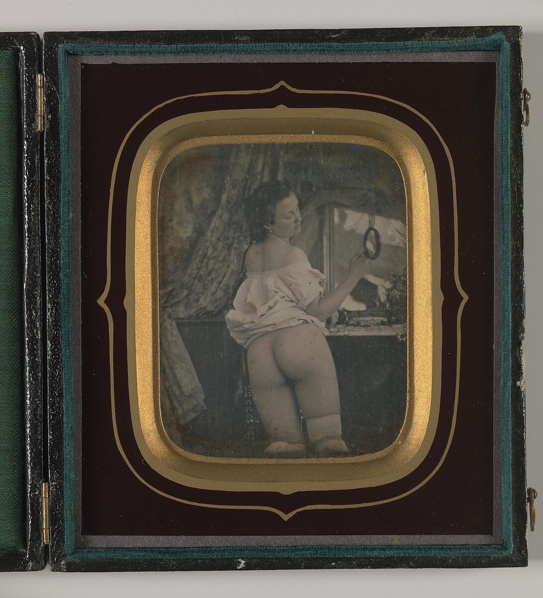 [Nude with Mirror], Unknown (French), Daguerreotype 