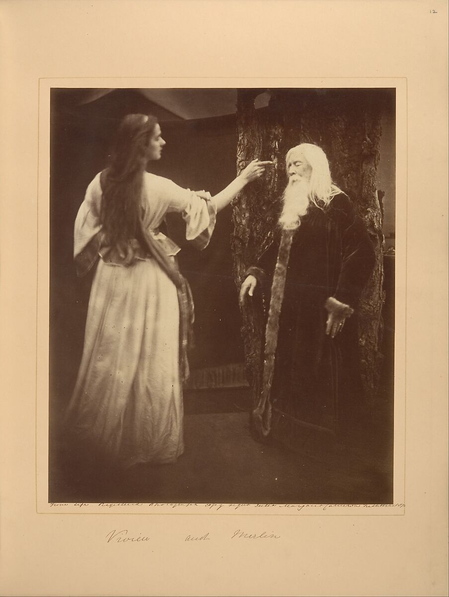 Vivien and Merlin, Julia Margaret Cameron (British (born India), Calcutta 1815–1879 Kalutara, Ceylon), Albumen silver print from glass negative 
