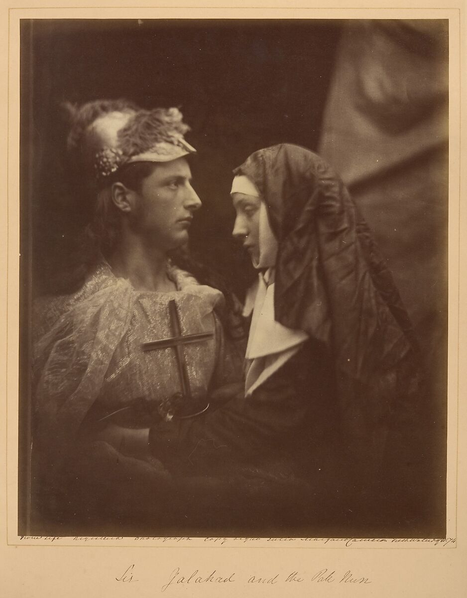 Sir Galahad and the Pale Nun, Julia Margaret Cameron (British (born India), Calcutta 1815–1879 Kalutara, Ceylon), Albumen silver print from glass negative 