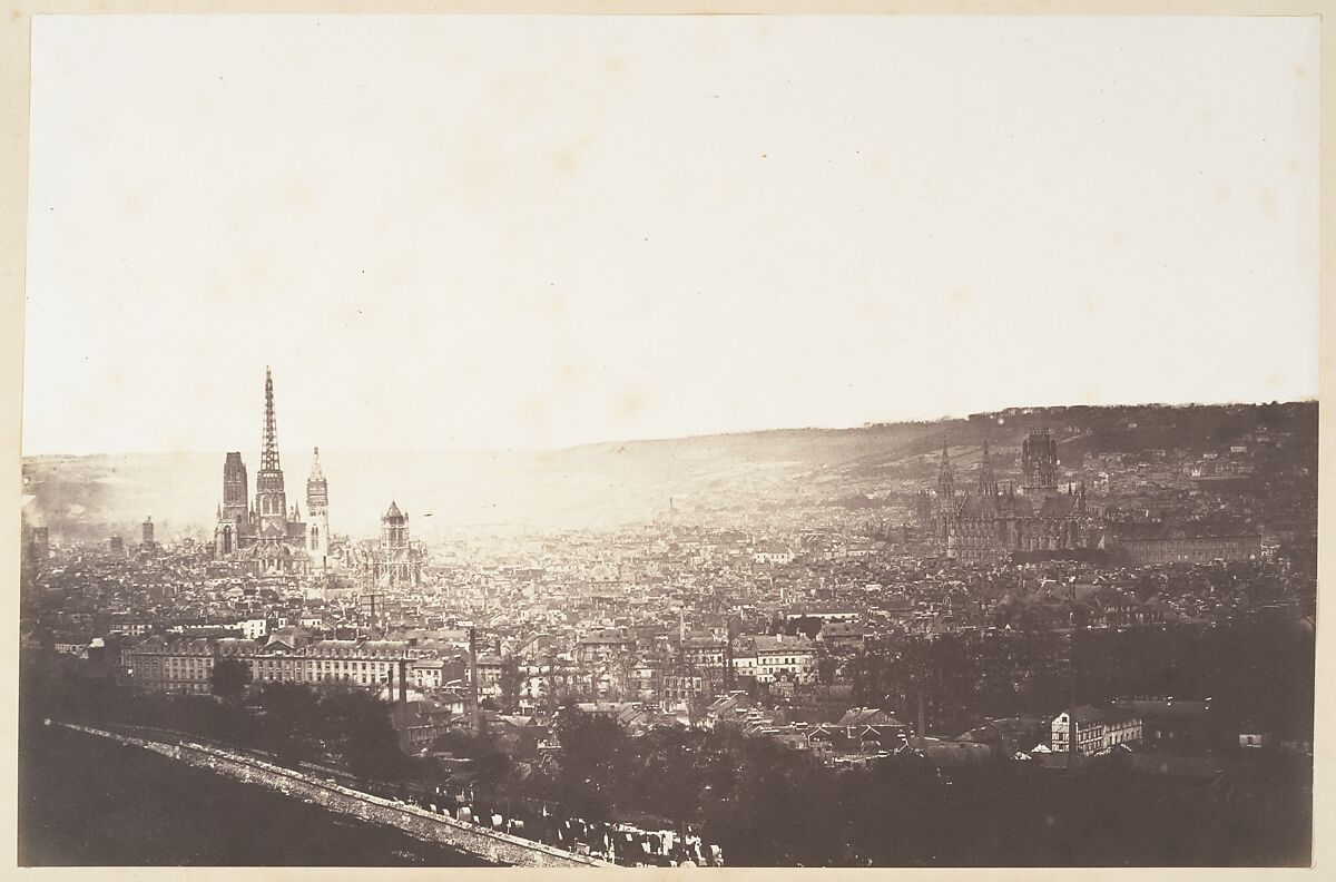 Vue générale de Rouen, Edmond Bacot (French, 1814–1875), Salted paper print from glass negative 